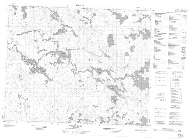 Viking Lake Topographic map 052M13 at 1:50,000 Scale