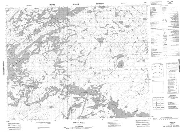 Bamaji Lake Topographic map 052O03 at 1:50,000 Scale