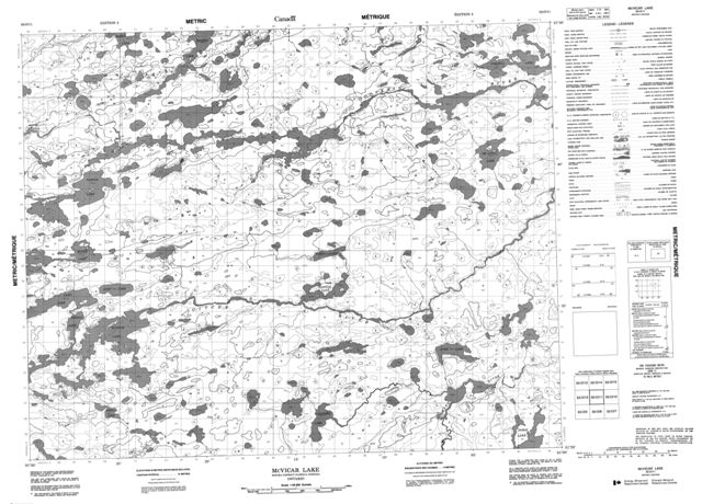 Mcvicar Lake Topographic map 052O11 at 1:50,000 Scale