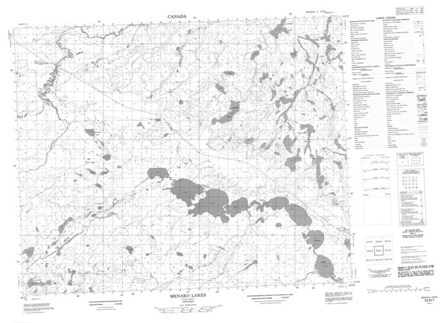 Menako Lakes Topographic map 053B01 at 1:50,000 Scale