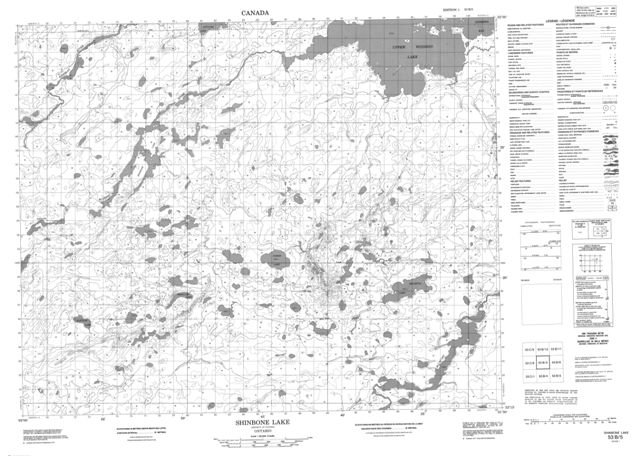Shinbone Lake Topographic map 053B05 at 1:50,000 Scale