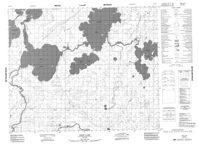 Nikip Lake Topographic map 053B13 at 1:50,000 Scale