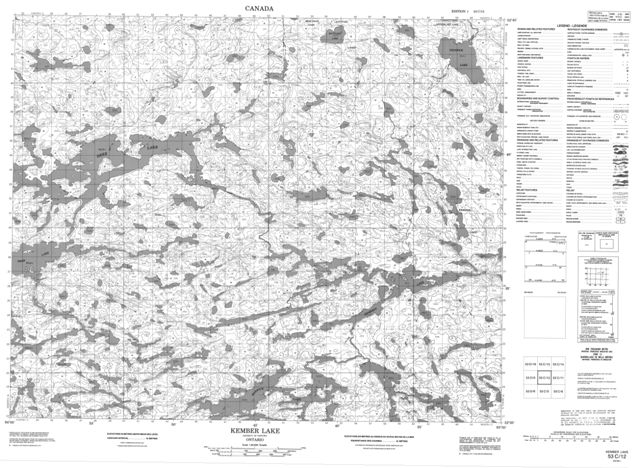 Kember Lake Topographic map 053C12 at 1:50,000 Scale