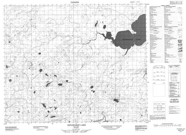 Petownikip Lake Topographic map 053C16 at 1:50,000 Scale