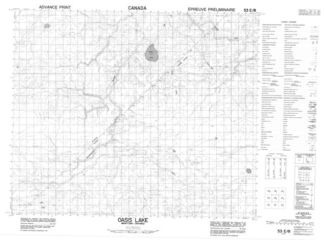 Oasis Lake Topographic map 053E08 at 1:50,000 Scale