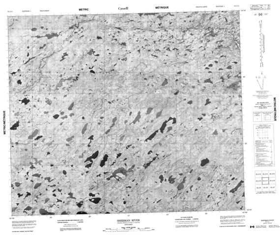 Sherman River Topographic map 053J11 at 1:50,000 Scale