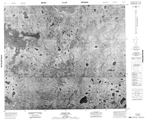 Rapson Bay Topographic map 053K08 at 1:50,000 Scale
