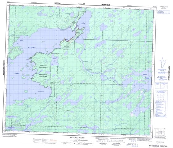 Oxford House Topographic map 053L14 at 1:50,000 Scale