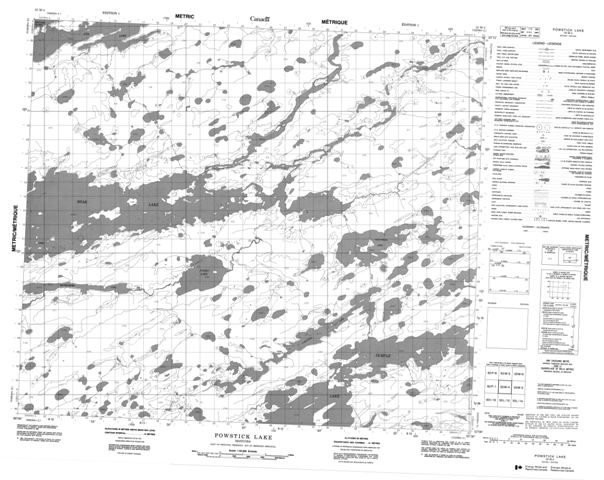 Powstick Lake Topographic map 053M04 at 1:50,000 Scale