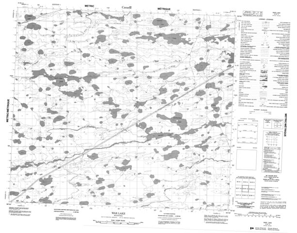 War Lake Topographic map 053M13 at 1:50,000 Scale