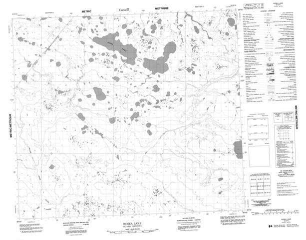 Hosea Lake Topographic map 053O16 at 1:50,000 Scale