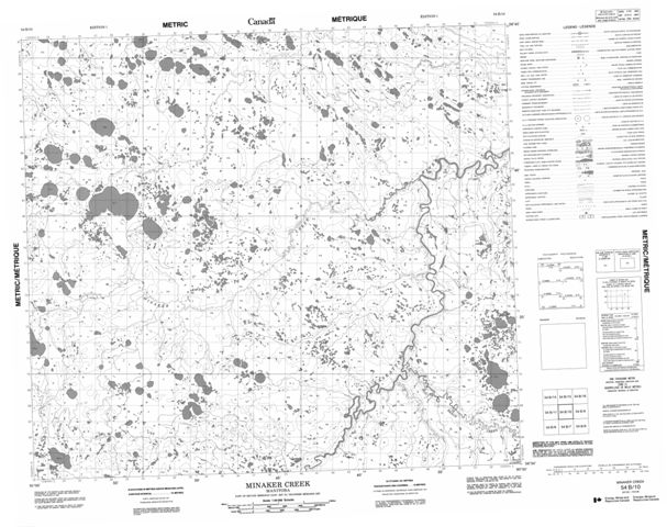 Minaker Lake Topographic map 054B10 at 1:50,000 Scale