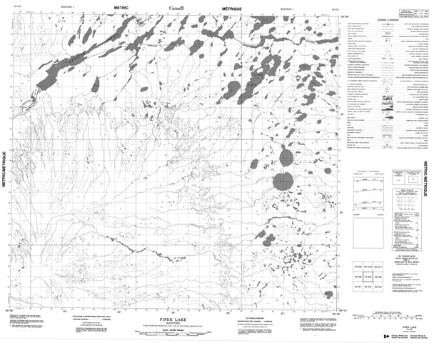 Fifer Lake Topographic map 054C05 at 1:50,000 Scale