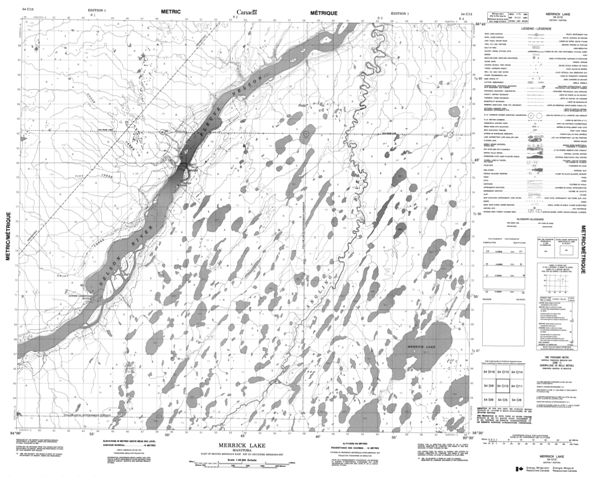 Merrick Lake Topographic map 054C12 at 1:50,000 Scale