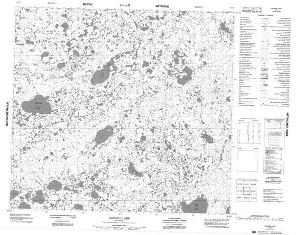 Mistake Lake Topographic map 054E02 at 1:50,000 Scale
