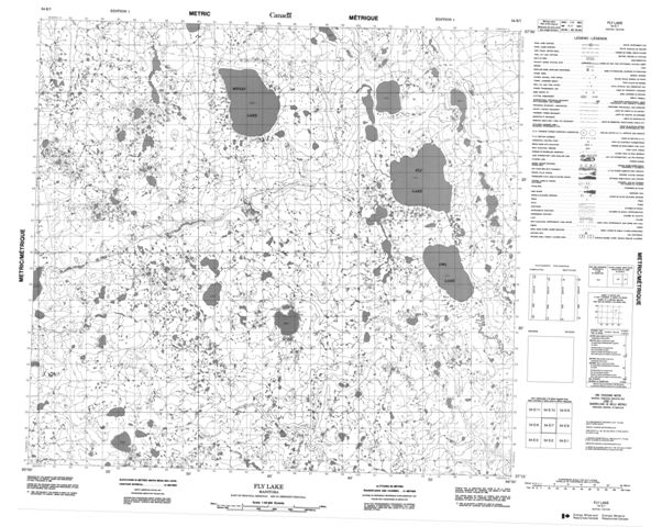 Fly Lake Topographic map 054E07 at 1:50,000 Scale