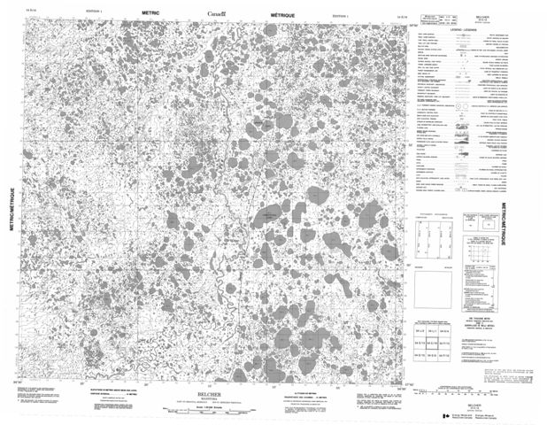 Belcher Topographic map 054E16 at 1:50,000 Scale