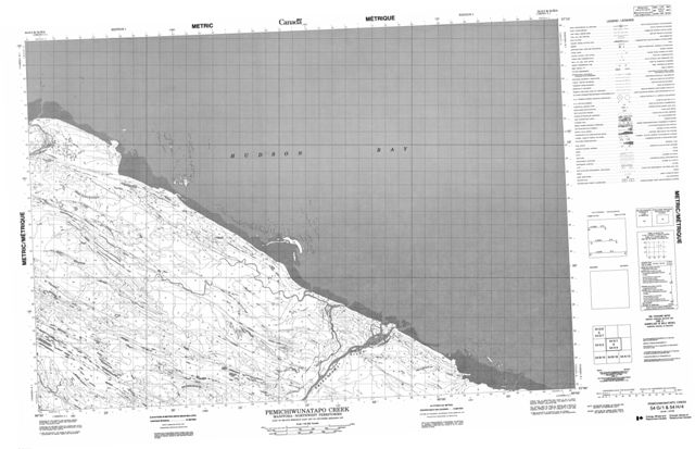 Pemichiwunatapo Creek Topographic map 054G01 at 1:50,000 Scale
