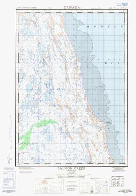 Salmon Creek Topographic map 054K06E at 1:50,000 Scale