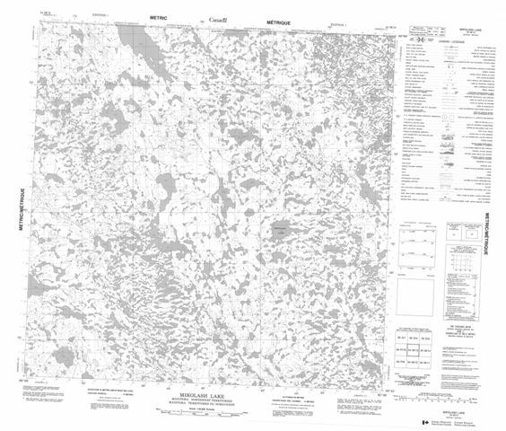 Mikolash Lake Topographic map 054M13 at 1:50,000 Scale