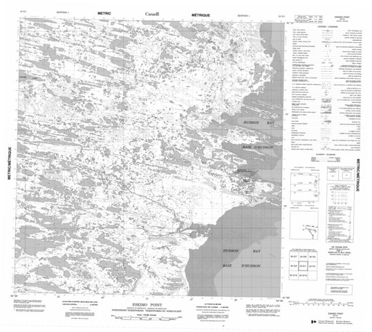 Eskimo Point Topographic map 055E01 at 1:50,000 Scale