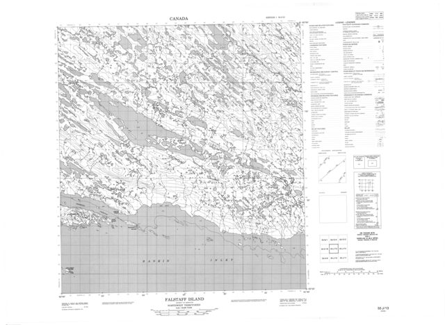 Falstaff Island Topographic map 055J13 at 1:50,000 Scale