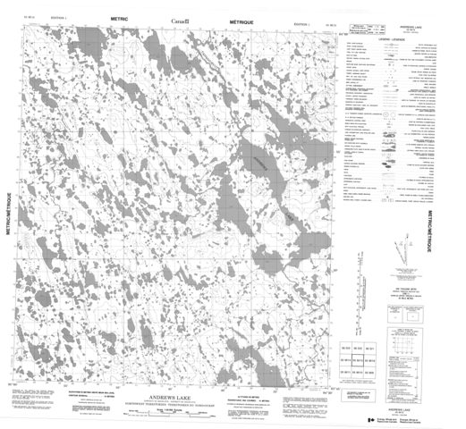 Andrews Lake Topographic map 055M15 at 1:50,000 Scale