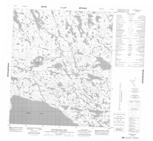 Evitarulik Lake Topographic map 056D06 at 1:50,000 Scale