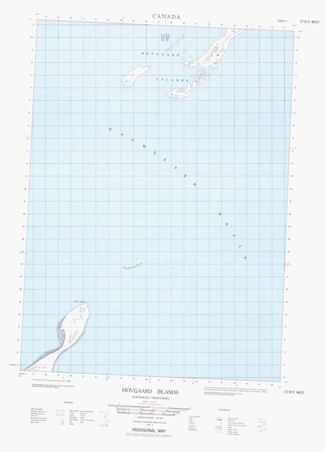 Hovgaard Islands Topographic map 057B05W at 1:50,000 Scale