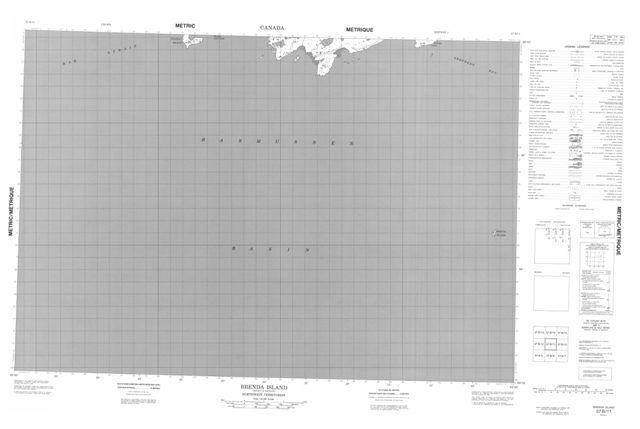 Brenda Island Topographic map 057B11 at 1:50,000 Scale