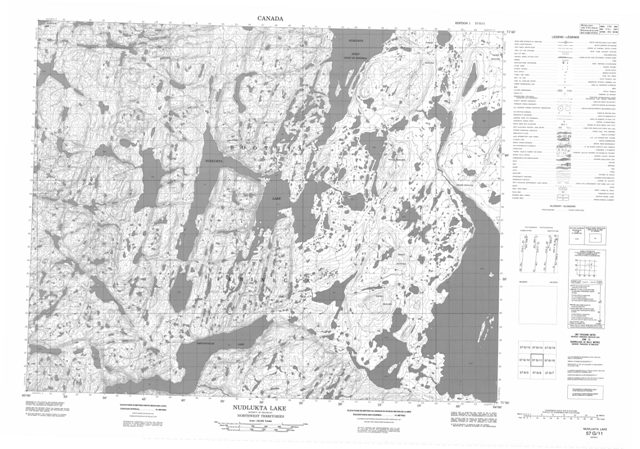 Nudlukta Lake Topographic map 057G11 at 1:50,000 Scale