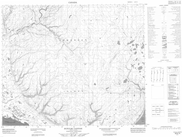 Putulik Canyon Topographic map 058B16 at 1:50,000 Scale