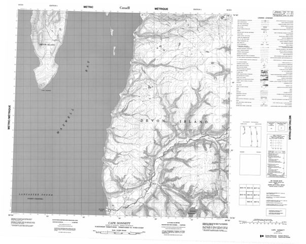 Cape Donnett Topographic map 058E09 at 1:50,000 Scale