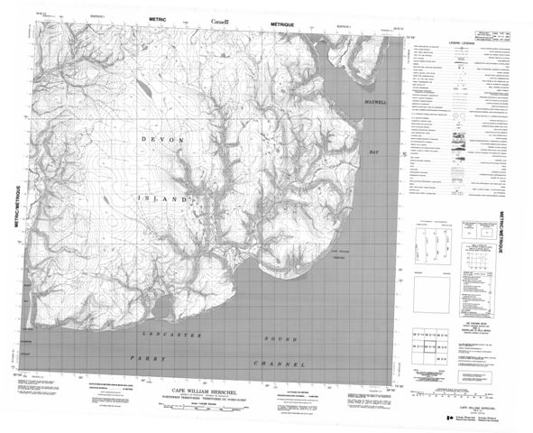 Cape William Herschel Topographic map 058E10 at 1:50,000 Scale