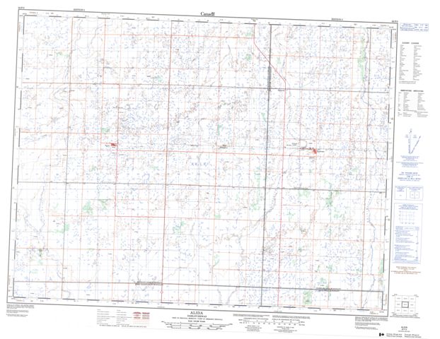 Alida Topographic map 062F05 at 1:50,000 Scale