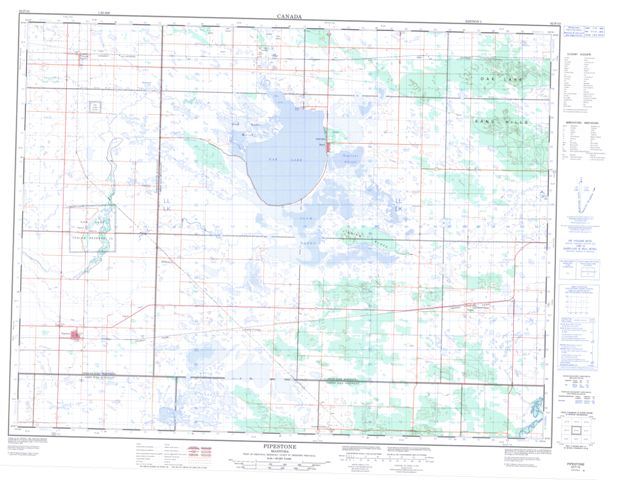 Pipestone Topographic map 062F10 at 1:50,000 Scale