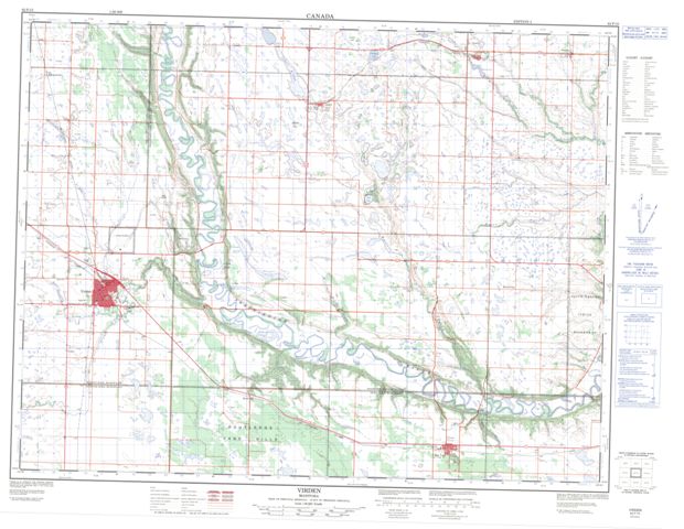 Virden Topographic map 062F15 at 1:50,000 Scale