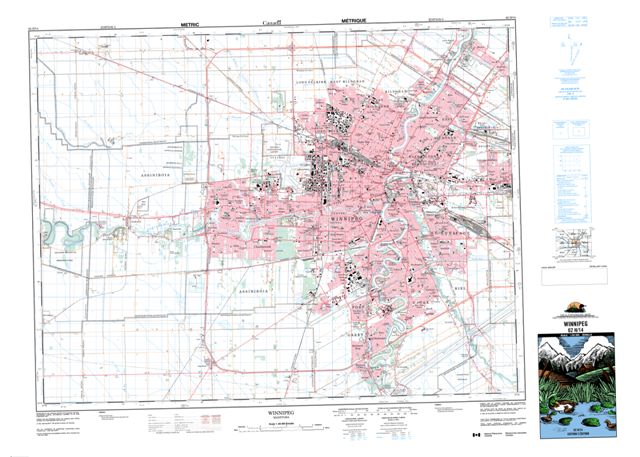 Winnipeg Topographic map 062H14 at 1:50,000 Scale