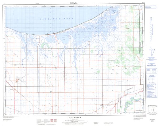 Macdonald Topographic map 062J01 at 1:50,000 Scale