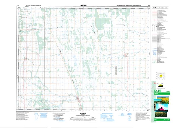 Arden Topographic map 062J06 at 1:50,000 Scale