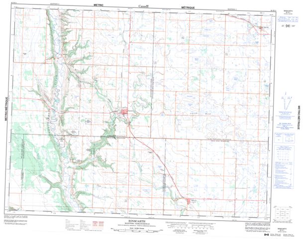 Binscarth Topographic map 062K11 at 1:50,000 Scale