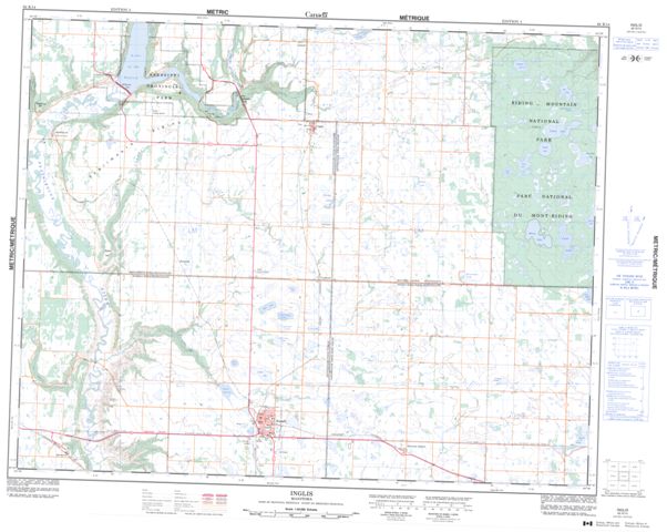 Inglis Topographic map 062K14 at 1:50,000 Scale
