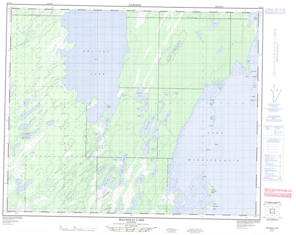 Magnolia Lake Topographic map 063C08 at 1:50,000 Scale