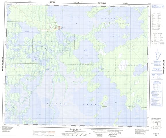 Lamb Lake Topographic map 063F09 at 1:50,000 Scale