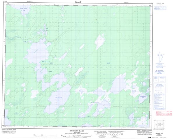 Bracken Lake Topographic map 063G12 at 1:50,000 Scale