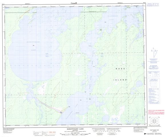 Kiskittogisu Lake Topographic map 063J01 at 1:50,000 Scale