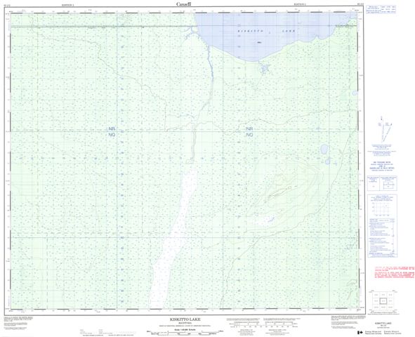 Kiskitto Lake Topographic map 063J02 at 1:50,000 Scale