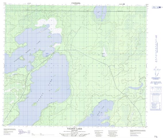 Talbot Lake Topographic map 063J04 at 1:50,000 Scale