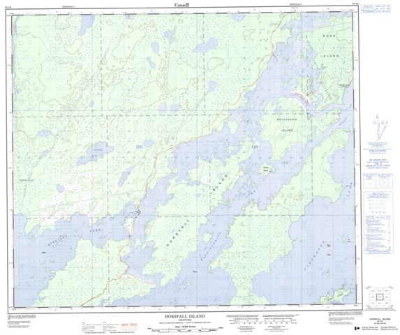 Horsfall Island Topographic map 063J08 at 1:50,000 Scale