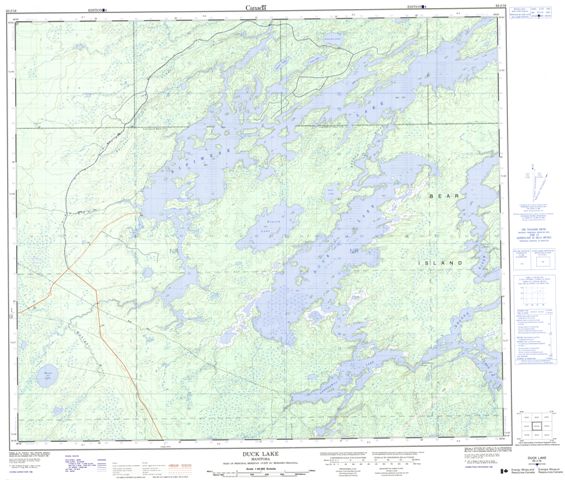 Duck Lake Topographic map 063J16 at 1:50,000 Scale